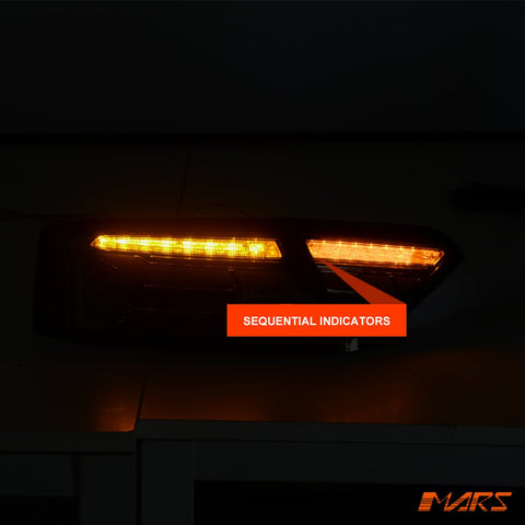 Smoked Full LED Tail Lights with Sequential Indicators for AUDI A5 S5 8T 2013 - 2016 Update Models - Mars Performance