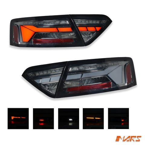 Smoked Full LED Tail Lights with Sequential Indicators for AUDI A5 S5 8T 2013 - 2016 Update Models - Mars Performance