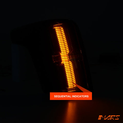 Smoked Full LED Tail lights with Sequential Indicators for Mitsubishi Triton MQ 2015 - 2018 - Mars Performance