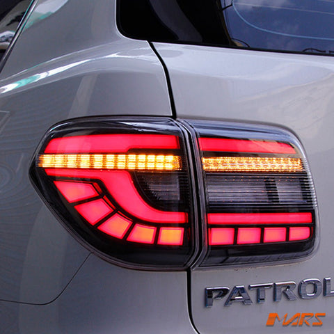 Smoked Full LED Tail Lights with Sequential Indicators for Nissan Patrol Y62 2012 - 2019 - Mars Performance