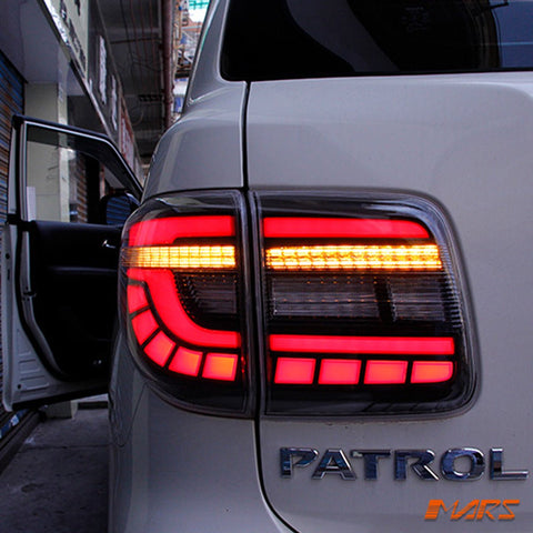 Smoked Full LED Tail Lights with Sequential Indicators for Nissan Patrol Y62 2012 - 2019 - Mars Performance