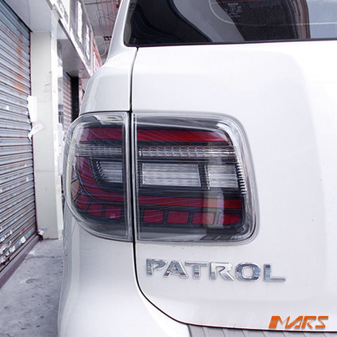 Smoked Full LED Tail Lights with Sequential Indicators for Nissan Patrol Y62 2012 - 2019 - Mars Performance