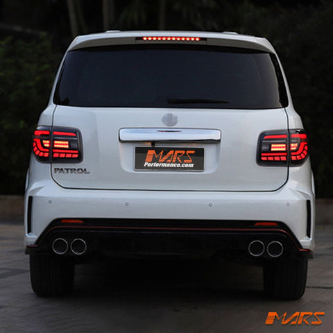 Smoked Full LED Tail Lights with Sequential Indicators for Nissan Patrol Y62 2012 - 2019 - Mars Performance