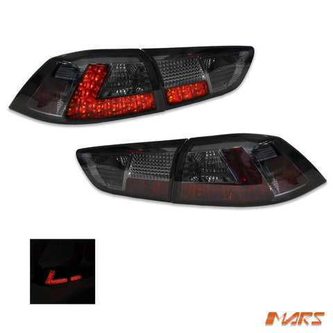 Smoked LED Tail lights for Mitsubishi Lancer CJ CF & EVO X Sedan 2007 - 2018 - Mars Performance