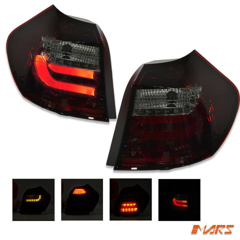 Smoked Red 3D LED Tail Lights for BMW 1 Series E81 E87 Hatch 2004 - 2006 - Mars Performance
