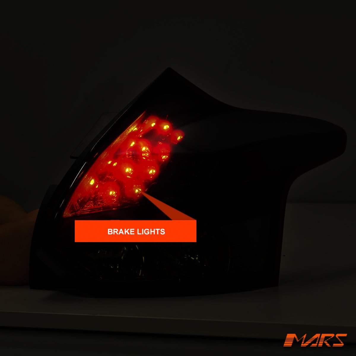 Smoked Red 3D Stripe Bar LED Tail lights for Ford Focus LW Hatch 2012 - 2015 - Mars Performance