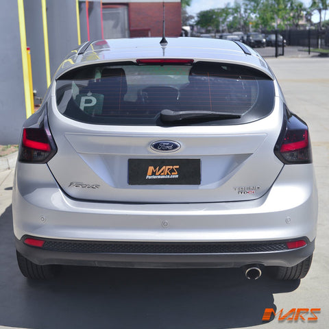 Smoked Red 3D Stripe Bar LED Tail lights for Ford Focus LW Hatch 2012 - 2015 - Mars Performance