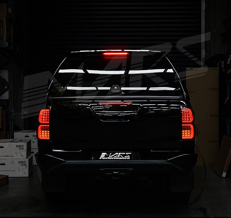 Smoked Red 3D Stripe LED Tail Gate Brake Third Taillight for Toyota Revo Rocco 2015 - 2024 - Mars Performance