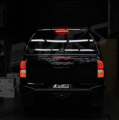 Smoked Red 3D Stripe LED Tail Gate Brake Third Taillight for Toyota Revo Rocco 2015 - 2024 - Mars Performance