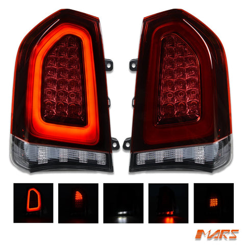 Smoked Red Full LED Tail lights for Chrysler 300 LX Sedan 2012 - 2015 & SRT(With Mars Bumper Bar ONLY) - Mars Performance