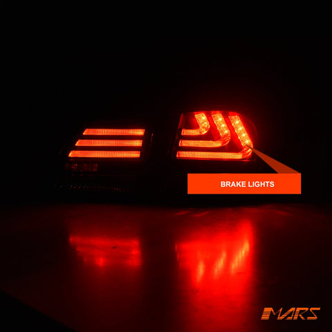 Smoked Red LED 3D Stripe Bar Tail lights with Sequential Indicators for Lexus GS300 GS350 GS430 GS450H 2005 - 2010 - Mars Performance