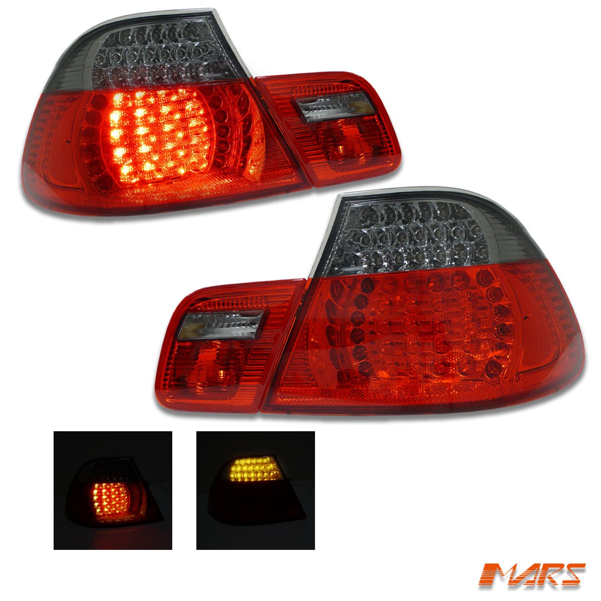 Smoked Red LED Tail Lights for BMW 3 - Series E46 2D Coupe 1999 - 2002 Pre LCI & M3 - Mars Performance