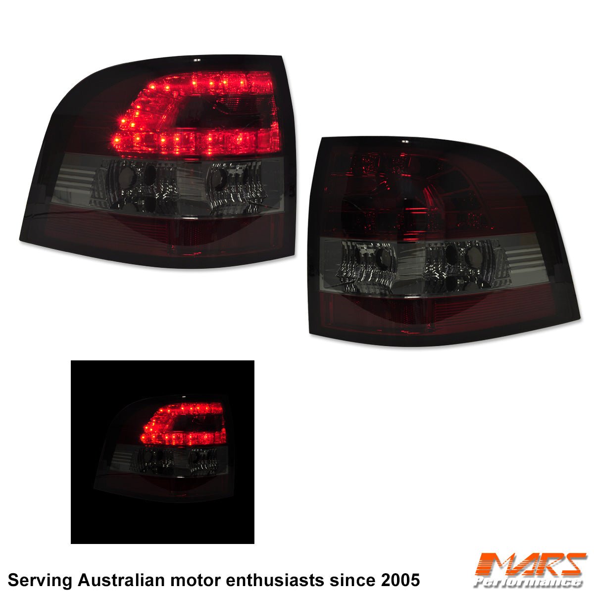 Smoked Red LED Tail lights for Holden Commodore VE UTE Series 1 & 2 - Mars Performance