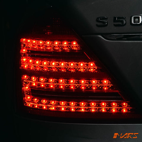 Smoked Red LED Tail Lights for Mercedes - Benz S - Class W221 Sedan 2006 - 2009 & S63 AMG - Mars Performance