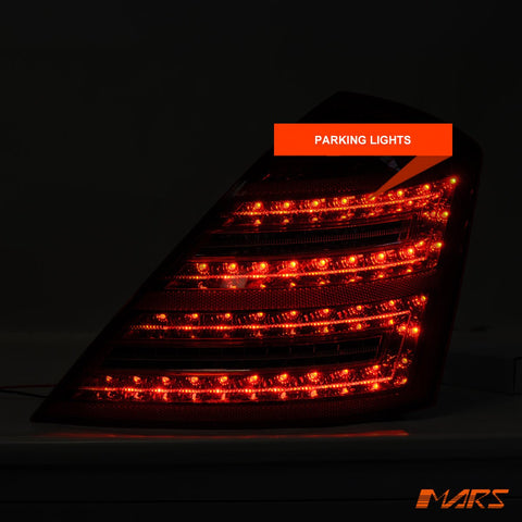 Smoked Red LED Tail Lights for Mercedes - Benz S - Class W221 Sedan 2006 - 2009 & S63 AMG - Mars Performance