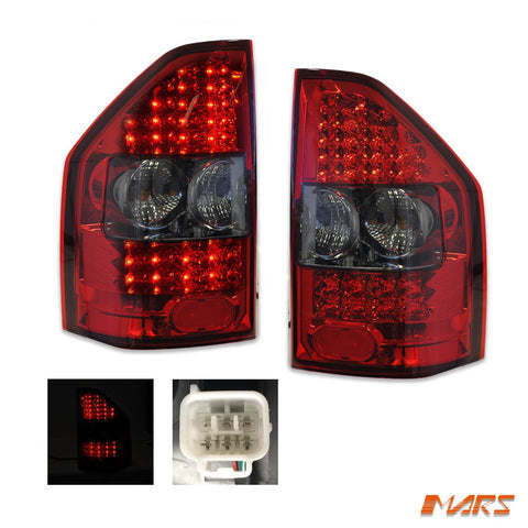 Smoked Red LED Tail lights for Mitsubishi Pajero NM NP 2000 - 2006 - Mars Performance