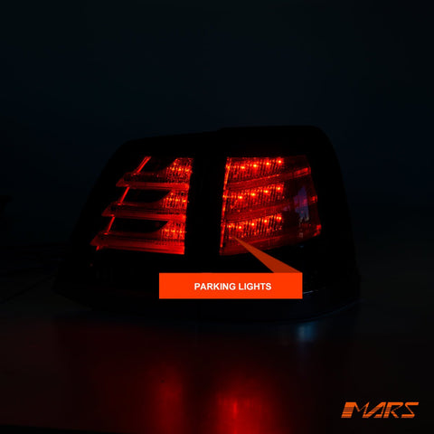 Smoked Red LED Tail Lights for TOYOTA LANDCRUISER FJ200 LC200 200 Series 2007 - 2015 - Mars Performance