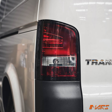 Smoked Red LED Tail lights for Volkswagen VW Transporter T5 04 - 15 with LED Indicators - Mars Performance