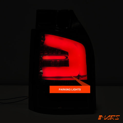 Smoked Red LED Tail lights for Volkswagen VW Transporter T5 04 - 15 with LED Indicators - Mars Performance