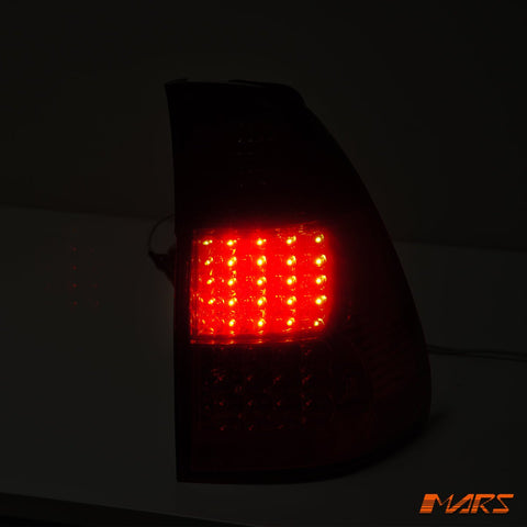 Smoked Red LED Tail Lights & Tail Gate Garnish for BMW X5 E53 2000 - 2003 Pre LCI - Mars Performance