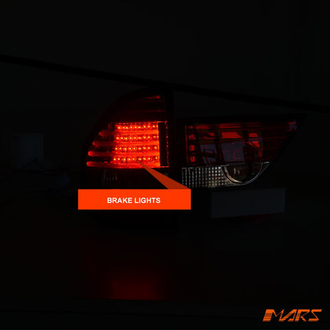 Smoked Red Led Tail lights & Trunk Garnish for BMW E83 X3 Pre LCI 2004 - 2007 - Mars Performance