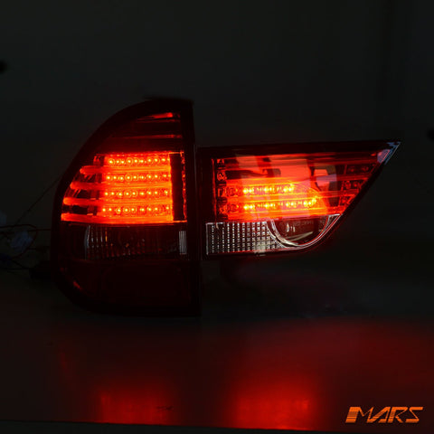 Smoked Red Led Tail lights & Trunk Garnish for BMW E83 X3 Pre LCI 2004 - 2007 - Mars Performance