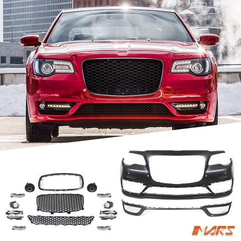 SRT Style Front Bumper Bar Bodykit with Grill & DRL Lights for Chrysler 300 LX 2012 - 2021 - Mars Performance