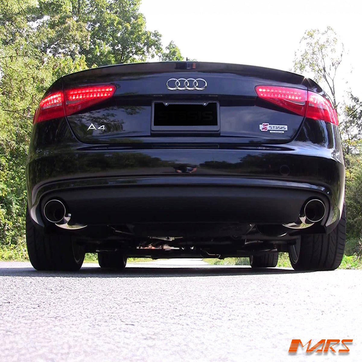 Twin Exhaust outlet Rear Bumper bar Diffuser Bodykit for AUDI A4 B8 2012 - 2015 Sedan - Mars Performance
