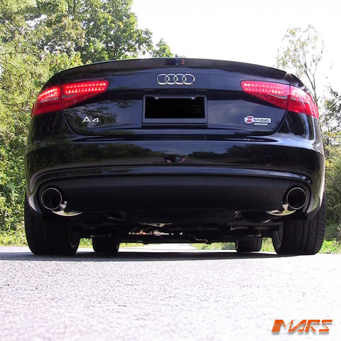Twin Exhaust outlet Rear Bumper bar Diffuser Bodykit for AUDI A4 B8 2012 - 2015 Sedan - Mars Performance