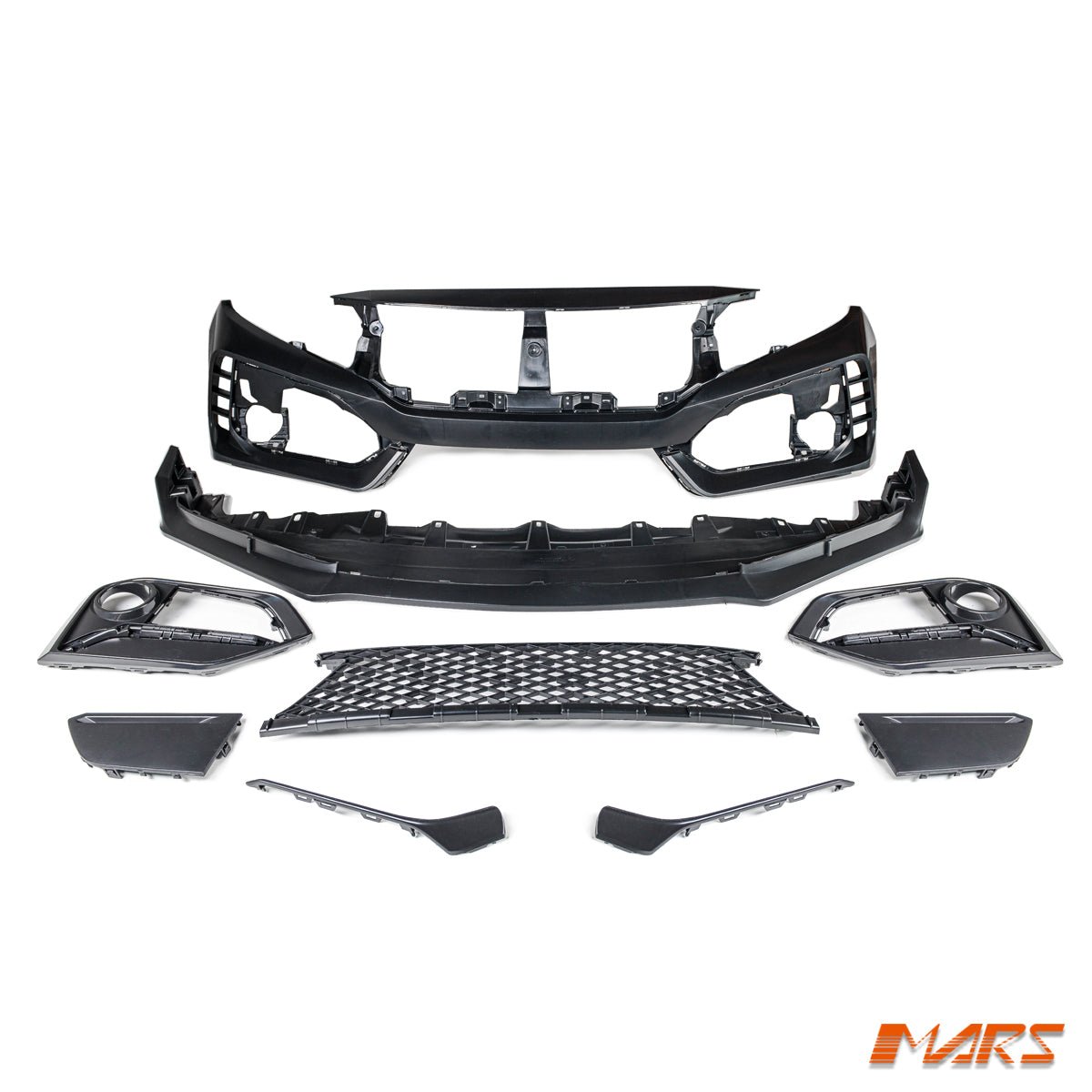 Type R MK2 Style Front Bumper Bar Bodykit for Honda Civic X Sedan & Hatch 2016 - 2021 - Mars Performance
