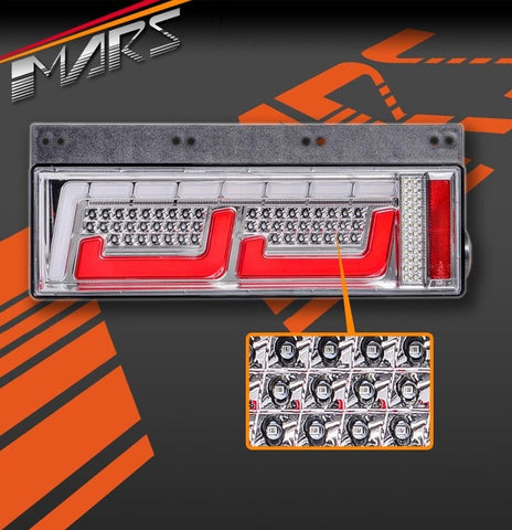 Universal Fit Full LED 3D Stripe Tail lights with dynamic indicators for 24V Truck & Trailer - Mars Performance