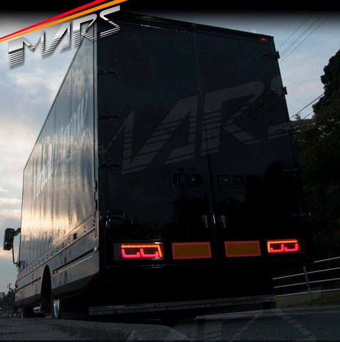 Universal Fit Full LED 3D Stripe Tail lights with dynamic indicators for 24V Truck & Trailer - Mars Performance