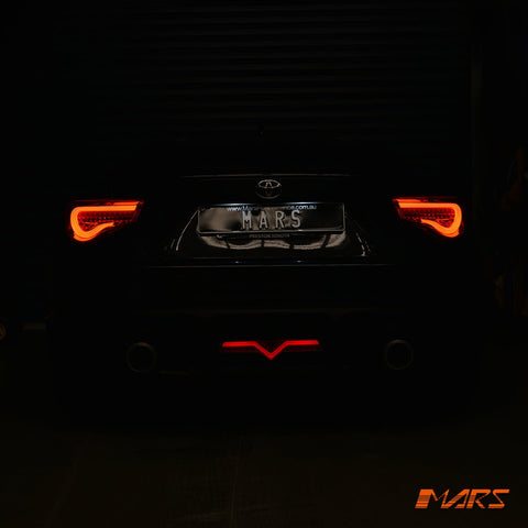VALENTI Smoked Full LED 3D Red Stripe Bar Tail lights with Sequential Indicators for Toyota 86 ZN6 GT GTS & Subaru BRZ ZC6 - Mars Performance